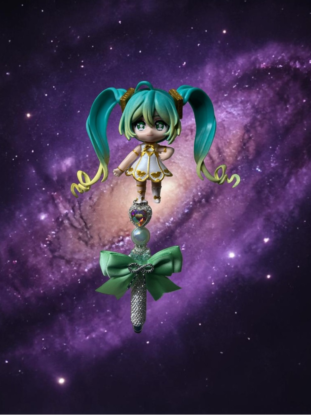Miku Figurine Charm with Ribbon Stylus Pen